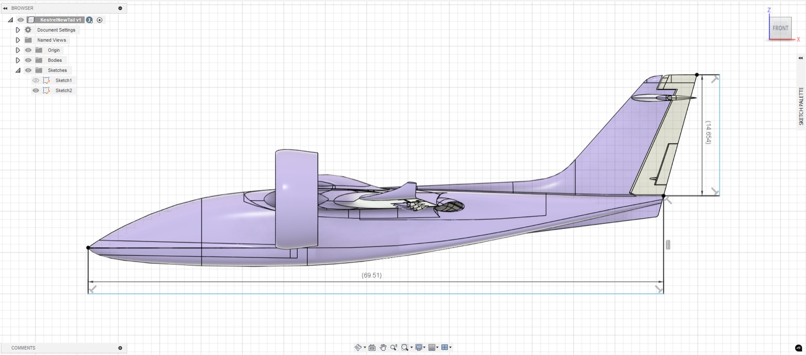 CAD model of the Kestrel aircraft