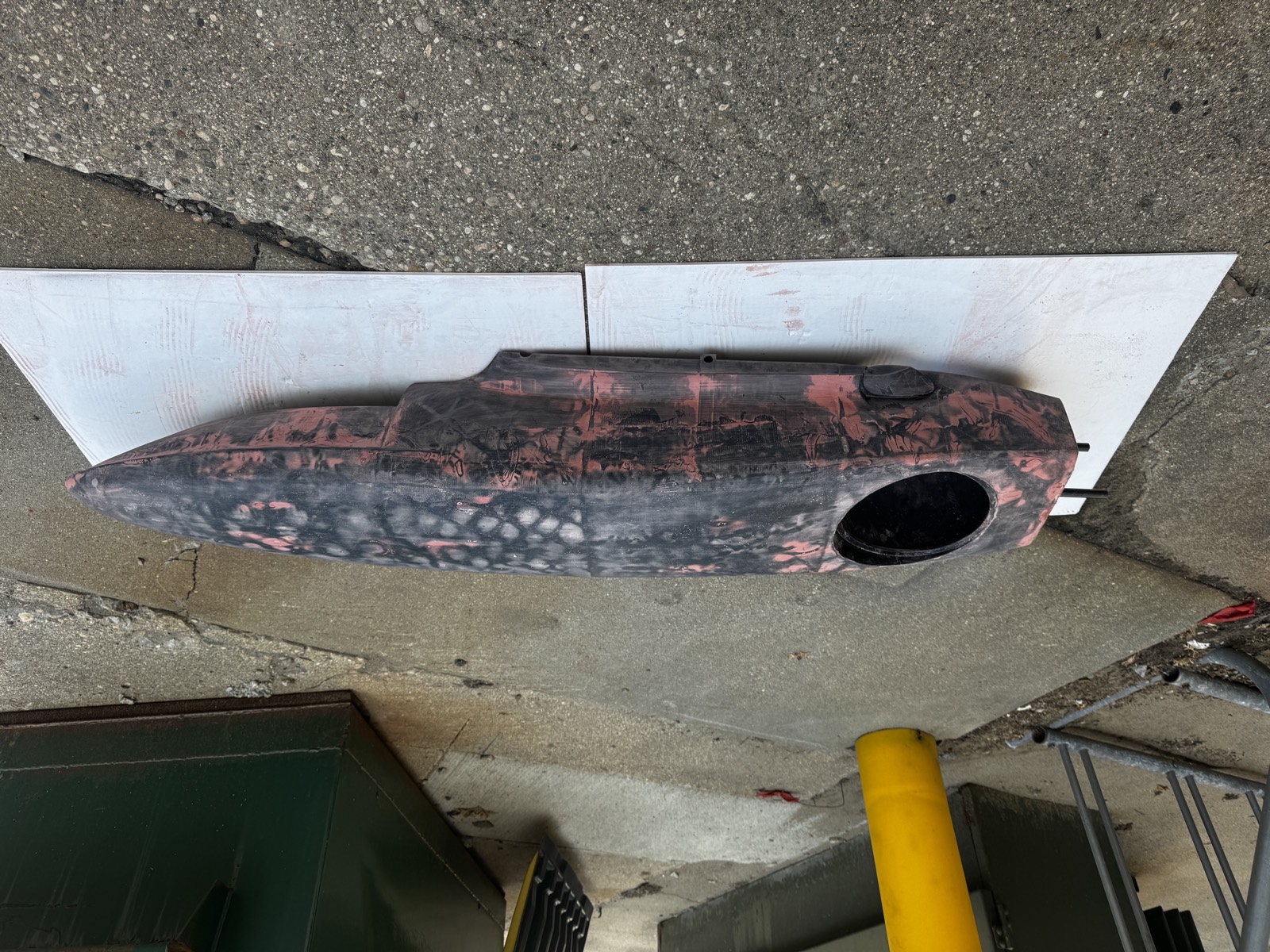 Fuselage after fiberglass and sanding