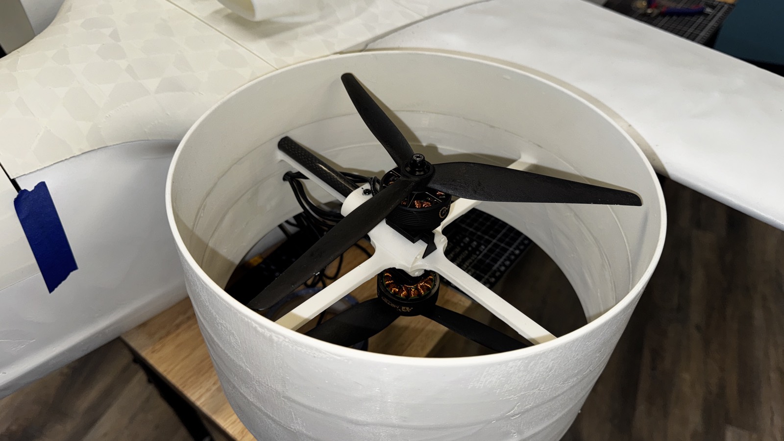 Coaxial front duct with custom motor mount